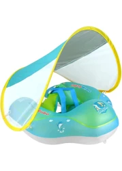 Baby Swimming Float Inflatable with Sun Protection Canopy for Age 3-30months