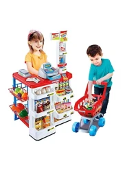 Sajani Kids Role Pretend Playset Big Size Supermarket kit for Kids Toys with Shopping Cart and Sound Effects Kitchen Set Kids Toys for Boys and Girls for Birthday Gift