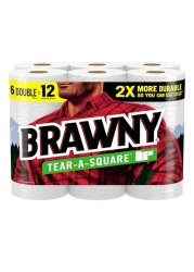 BRAWNY TEARASQUARE PAPER TOWELS 6 DOUBLE ROLLS