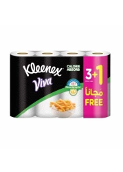 Kleenex Calorie Absorb Kitchen Tissue Paper Towel 3 PLY 4 Rolls x 50 Sheets Food-Grade Strong Absorbent Kitchen Tissue