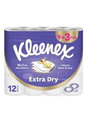 Kleenex Extra Dry Bathroom Tissue 3 Ply 140 Tissues Pack of 12