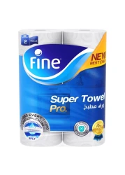 Fine Kitchen Tissue Roll Super Towel Pro 60 Sheets X 3 Ply 2 Rolls