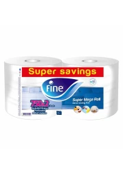 Fine Jumbo Tissue Rolls White 750 Sheets 2 Rolls