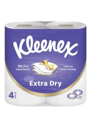 Kleenex Extra Dry Bathroom Tissue 3 Ply 140 Tissues Pack of 4