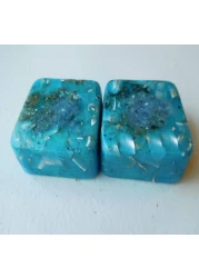 Blue Green 2 Mini Cube Tower Busters Crystal Orgone Many Beautiful Ingredients Blue Green