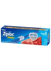 Ziploc Gallon Food Storage Freezer Slider Bags Power Shield Technology for More Durability 24 Count
