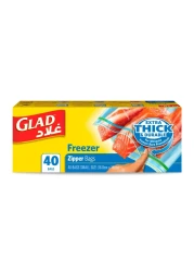 Glad Freezer Zipper Bags, 40 Bags, 16.8x18cm