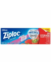 زيبلوك أكياس تخزين طعام سعة كوارت 20 كيس