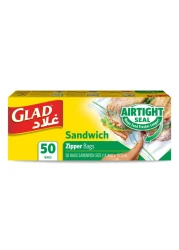 Glad Sandwich Zipper Bags, 50 Bags, 14.4x16.5cm