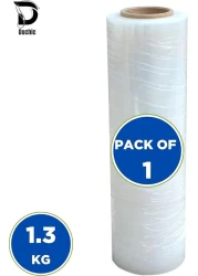 Duchic, [1 Roll] Clear Stretch Film Wrap - 500mm Heavy Duty Plastic Shrink Wrap for Pallet Wrap, Packing, Moving and Packaging - Cling Wrap, 1.30 kg, 400g core