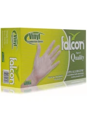 Falcon Vinyl Gloves, Powder Free, Large (1 Pack X 100 Pieces)