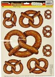 Beistle 8 Piece Bavarian Pretzel PeelNPlace Oktoberfest Wall DecorationsRemovable German Themed Party Supplies 12 x 17 Sh Multicolored