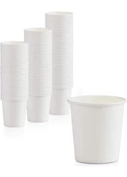 Yesocea 04 Oz. White Paper Cups Serve Your Drinks With Convenience And Style Disposable Hot Chocolate, Cocoa, Water, Coffee Cup [50 Cups]