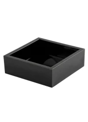 Cocktail Napkin Holder in Black Bamboo for Folded Napkin Size 5" x 5" - Bar Beverage Napkin Holder - Small Dessert &amp; Appetizer Napkin Tray - Square Organizer Box