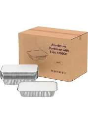 Vsell24 1200Cc 400Pc Disposable Aluminium Containers Foil Pans With Lids For Food Storage