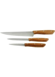 Gibson Home Seward 3 Piece Stainless Steel Cutlery Set with Wood Handles