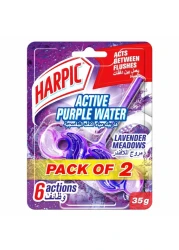 Harpic Active Purple Power Lavender Meadows Toilet Rim Block 35g Pack of 2