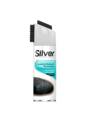 Silver Suede And Nubuck Renovator With Brush Cap Black 200ml