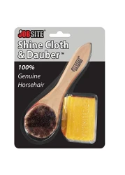 JobSite Genuine Horsehair Dauber Applicator Brush Shoe Shine Polish Cloth