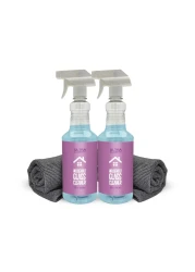 Ultra Clarity Powered by NANO MAGIC Home Glass Window Cleaner 2-Pack 2 32 oz Spray &amp; 2 Large Premium Microfiber Cloths Optical-grade Safe on Glass, Mirrors, TV Monitors Streak &amp; Haze Free
