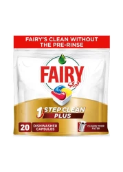 Fairy 1 Step Clean Plus Automatic Dishwasher Tablets Lemon Scent 20 Tablets 