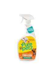 Pure Petz Stain Odor Eliminator Enzyme Spray for Strong Pet Urine Stain Smell Carpet Cleaner Pet Odor Remover for Home Carpet Stain Remover for Cats Dog Pee Enzymatic Cat Urine Destroyer