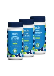 Pet Life Unlimited Carpet Refresher Powder Carpet Deodorizer Powder Pet Safe Carpet Powder Pet Odor Eliminator for Carpet with PlantBased Juniper Leaf Scent Made in the USA 16oz Pack of 3