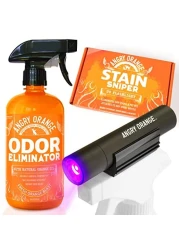 ANGRY ORANGE Pet Odor Eliminator Kit for Dog Urine - Citrus - 24 oz + UV Flashlight