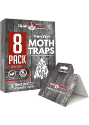 8 Pack Pantry Moth Traps- Safe and Effective for Food and Cupboard- Glue Traps with Pheromones for Pantry Moths