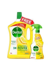 Dettol Multi Action Cleaner Lemon 3L With Dettol Power All Purpose Cleaner Lemon 500ml
