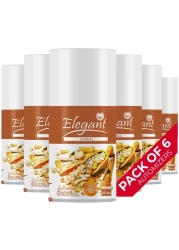 Elegant Automatic Spray REFILL &ndash; Sandal &ndash; 300ML &ndash; Pack of 6, 6-Pack (300ML x 6 Pcs) &ndash; Air Freshener REFILL for Home And Bathroom, Made With ESSENTIAL OILS