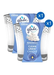 Glade Renewing Scented Candle Clean Linen 96.3g Pack of 2