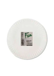 Fun Everyday Standard Disposable Plate 9inch White 100 PCS