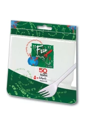 Fun Everyday Plastic Forks White 6.5inch 50 PCS