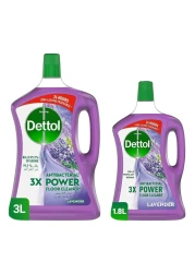 Dettol 3X Antibacterial Power Floor Cleaner Lavender 3L+1.8L