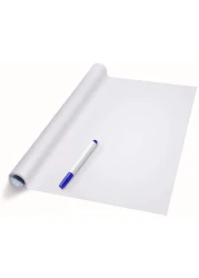Generic Dry Erase Whiteboard Sticker Wall Decal, Self-Adhesive White Board Peel Stick Paper For School, Office, Home, Kids Drawing With 1 Water Pen (78.7" X 17.7")