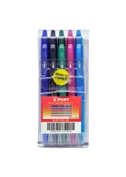 Pilot Frixion Clicker Colour Ball Pen 0.7mm 5 PCS