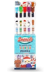 Holiday Smencils HB 2 Patented Gourmet Scented Fun Pencils 5 Count Stocking Stuffer Gifts for Kids School Supplies Party Favors Classroom Rewards
