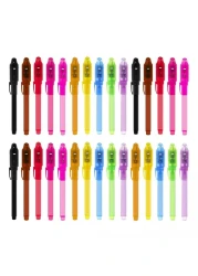 EODVICS Invisible Ink Pens with UV Light for Kids, 30Pcs Magic Spy Pen for Secret Message, Birthday Party, New Year Eve Party, Halloween, Valentine's Day, and Kids Christmas Goodies Bags Toy