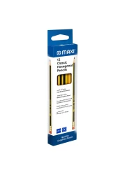 Maxi Classic Hexagonal HB-2 Graphite Pencils Gold 12 PCS