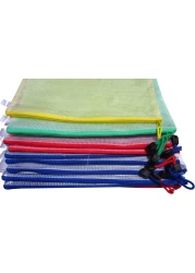 Generic Zipper File Folder Bags, Lebeila 12Pcs Legal A4 Size Paper Document Pouches Clip-On Zippered Mesh Waterproof Files Storage Organizer Protector (12 Mixed)