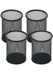 Generic Pen Holder Mesh Pencil Holder For Desk Office Pen Organizer Black, 4 Pack