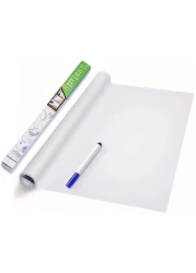 Generic Lependor Self-Adhesive Whiteboard Wall Decal Sticker, 17.7" X 78.7" Extra Large Strong &amp; Durable Dry Erase Wall Paper Message Board Peel Stick, White