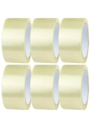 Clear Packing Tape, 2 inches x 50 yards Strong Heavy Duty Packaging Tape for Sealing Parcel Boxes, Moving Boxes Houses, Large Postal Bags, Office Supplies [6 Rolls]