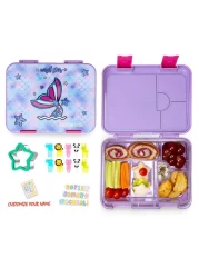 Eazy Kids 5 &amp; 4 Convertible Bento Lunch Box wt Sandwich Cutter Set - Gamer Girl