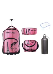 Oxford Paris Printed 2 Wheel Trolley School Set 5 PCS