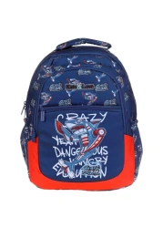 Kaukko Kids and Love Fast Shark Printed Backpack Bag