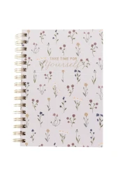 Graphique Hardbound Spiral Journal Dainty Floral Design Premium Paper Notebook Diary Lists Record Month and Date Great Gift 160 Ruled Pages 625 x 825