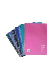 Maxi Spiral 1 Subject Notebook 80 Sheets Multicolour 9.5x7inch
