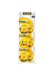 3M Scotch Double Sided Tape with Dispenser Yellow 3 PCS